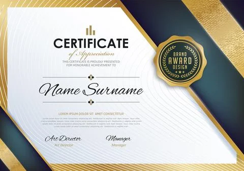 Certificate template with Luxury Stock Illustration