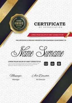 Certificate template with Luxury Stock Illustration