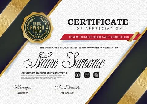 Certificate template with Luxury Illustrazione stock