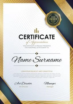 Certificate template with Luxury Stock Illustration