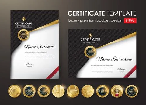 Certificate template with luxury pattern Illustrazione stock