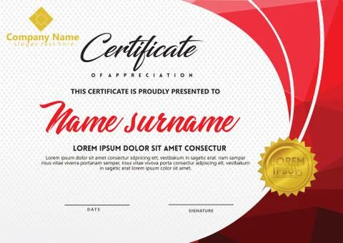 Certificate template with polygonal style and modern pattern vector illustrat Stock Illustration