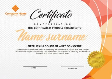 Certificate template with polygonal style and modern pattern vector illustrat Stock Illustration