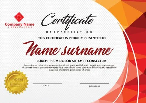 Certificate template with polygonal style and modern pattern vector illustrat 库存插图