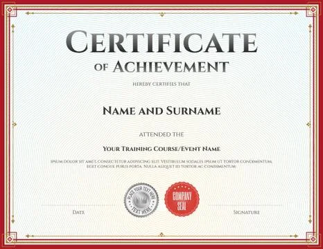 Certificate template in vector for achievement graduation completion Stock Illustration