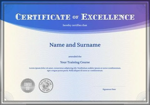 Certificate template in vector for achievement graduation completion Stock Illustration