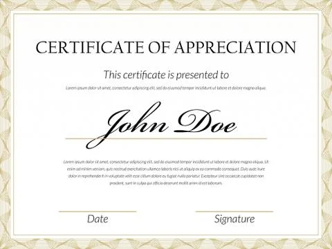 Certificate template in vector for achievement graduation completion Stock Illustration