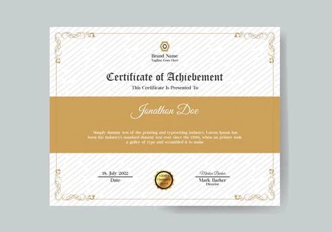 Certificate template vector image Stock Illustration