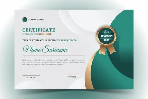 Certificate Templatewith Professional shapes design 库存插图