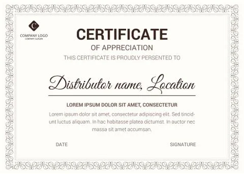 Certificate trendy  simple design Stock Illustration