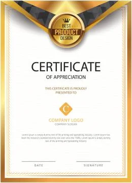 Certificate trendy vector design and Creative multipurpose certificate Illustrazione stock