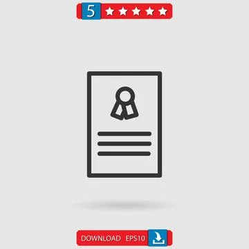 Certificate vector icon Stock Illustration