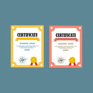Certificate vector illustration in flat design Illustrazione stock