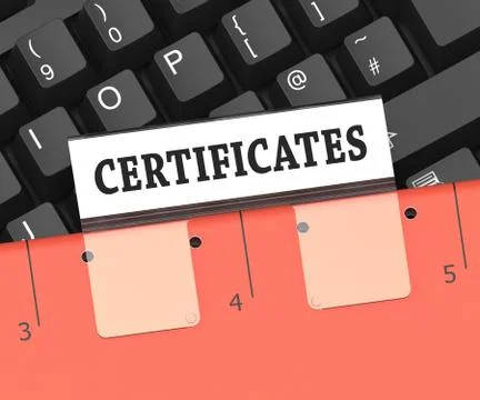 Certificates File Indicates Diploma File 3d Rendering イラスト素材