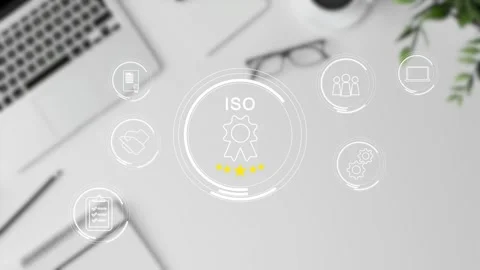 Certification and standardization process, iso certified business, Stock Footage 281628800