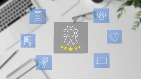 Certification and standardization process, iso certified business, Stock Footage 281628803