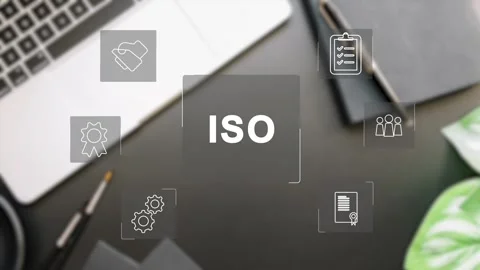 Certification and standardization process, iso certified business, Stock Footage 281628914