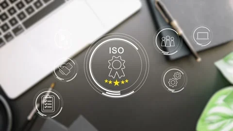 Certification and standardization process, iso certified business, Stock Footage 281628991