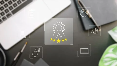 Certification and standardization process, iso certified business, Stock Footage 281629044