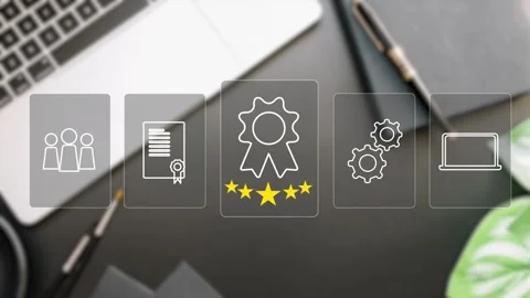 Certification and standardization process, iso certified business, Stock Footage 281629092