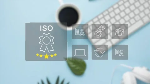 Certification and standardization process, iso certified business, Stock Footage 281629144