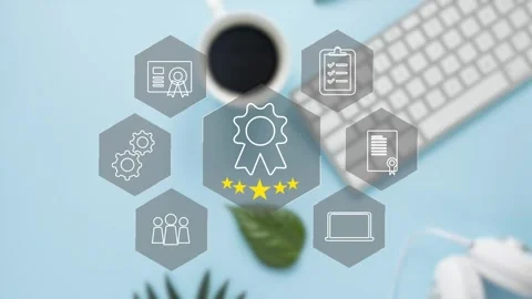 Certification and standardization process, iso certified business, Stock Footage 281629155