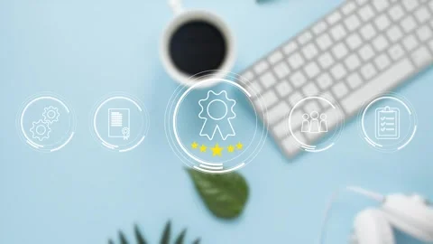 Certification and standardization process, iso certified business, Stock Footage 281629160
