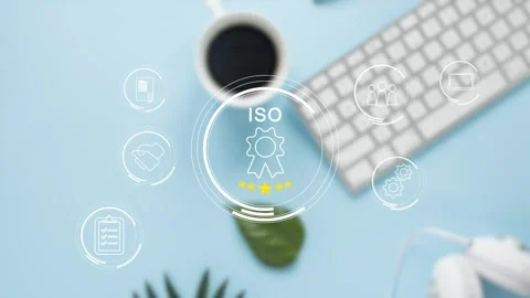 Certification and standardization process, iso certified business, Stock Footage 281629176