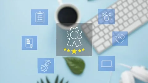 Certification and standardization process, iso certified business, Stock Footage 281629200