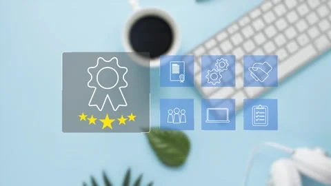 Certification and standardization process, iso certified business, Stock Footage 281629209