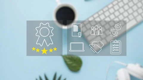 Certification and standardization process, iso certified business, Stock Footage 281629229