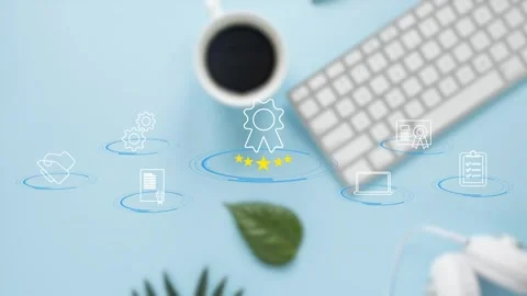 Certification and standardization process, iso certified business, Stock Footage 281629247