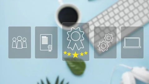 Certification and standardization process, iso certified business, Stock Footage 281629248