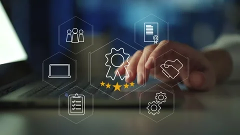 Certification and standardization process, iso certified business, Stock Footage 281718317