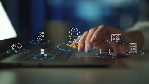 Certification and standardization process, iso certified business, Stock Footage 281718390