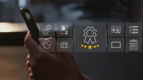 Certification and standardization process, iso certified business, Stock Footage 281718910