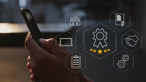 Certification and standardization process, iso certified business, Stock Footage 281718965