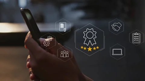 Certification and standardization process, iso certified business, Stock Footage 281718998