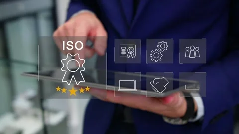 Certification and standardization process, iso certified business, Stock Footage 281719049