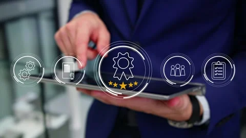 Certification and standardization process, iso certified business, Stock Footage 281719092