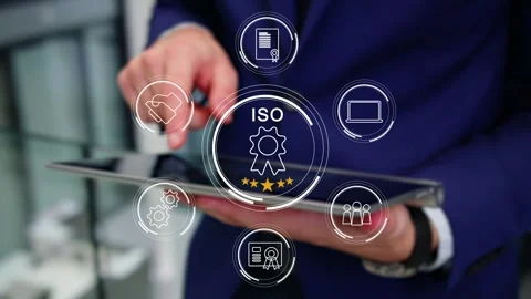 Certification and standardization process, iso certified business, Stock Footage 281719099