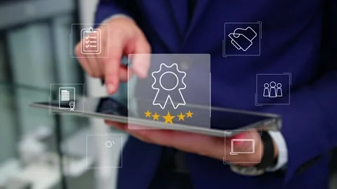Certification and standardization process, iso certified business, Stock Footage 281719147