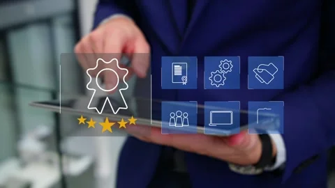Certification and standardization process, iso certified business, Stock Footage 281719216