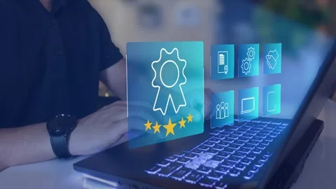 Certification and standardization process, iso certified business, Stock Footage 293189968
