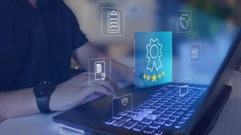 Certification and standardization process, iso certified business, Stock Footage 293189976
