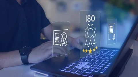 Certification and standardization process, iso certified business, Stock Footage 293189980