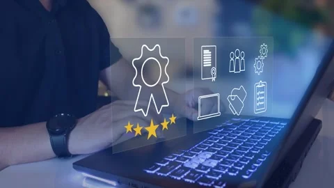 Certification and standardization process, iso certified business, Stock Footage 293189981