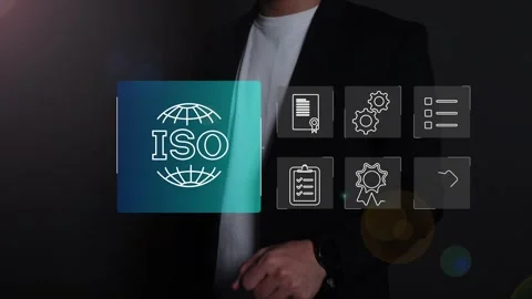 Certification and standardization process, iso certified business, Stock Footage 293190035
