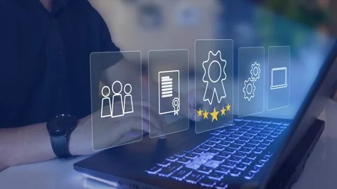 Certification and standardization process, iso certified business, Stock Footage 293190043
