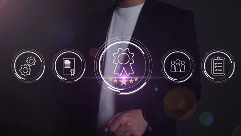 Certification and standardization process, iso certified business, Stock Footage 293190070
